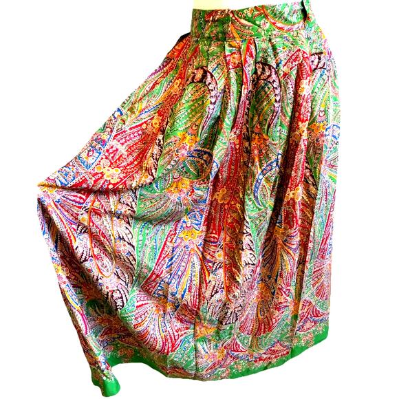 VTG Ralph Lauren Prairie Maxi Skirt Wool Blend Pleated RARE Boho Holiday 80s 10 - Picture 1 of 16